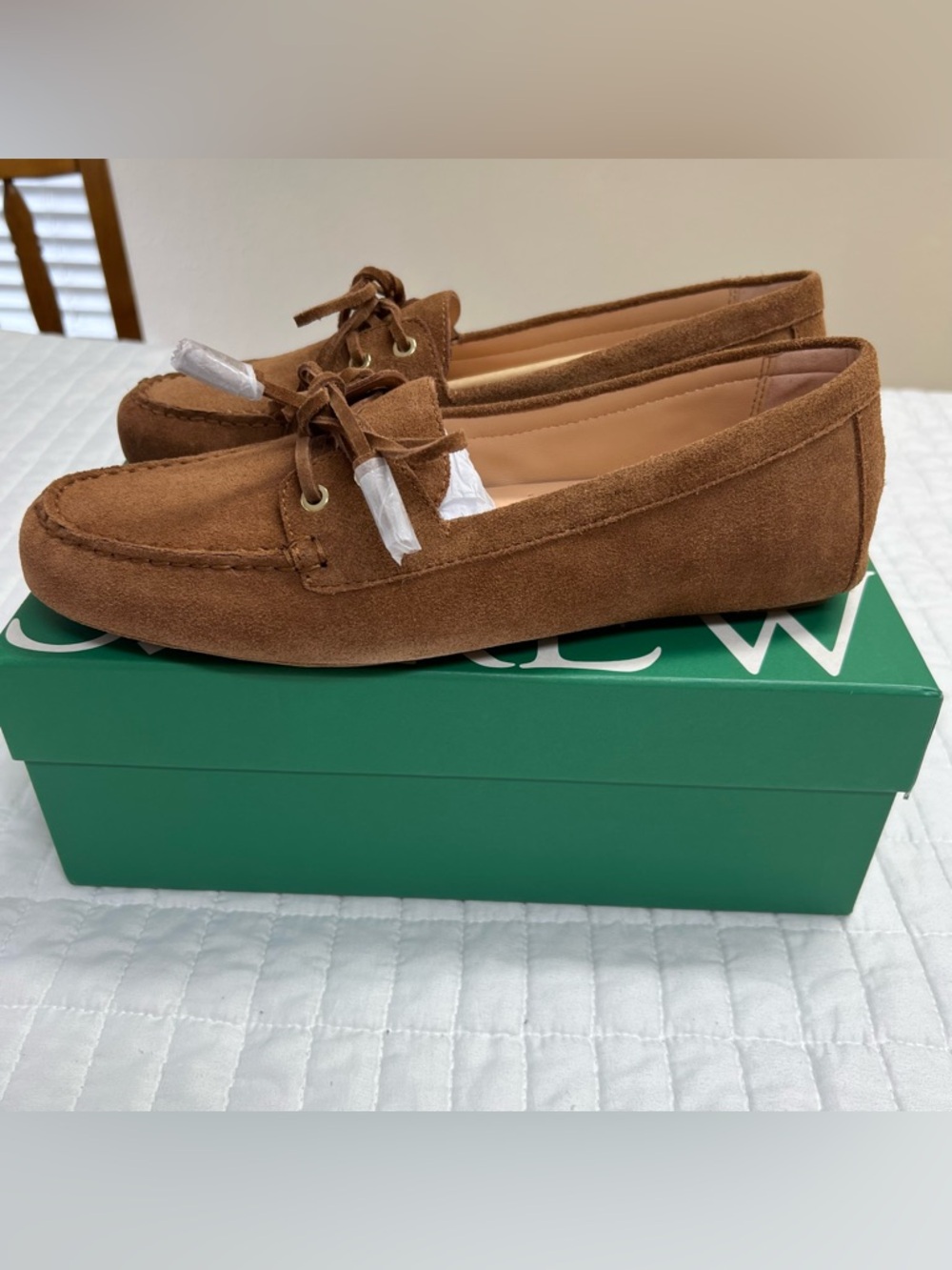 J. Crew Suede Driving Loafers English Saddle Brown Size 10.5 New - Picture 7 of 10